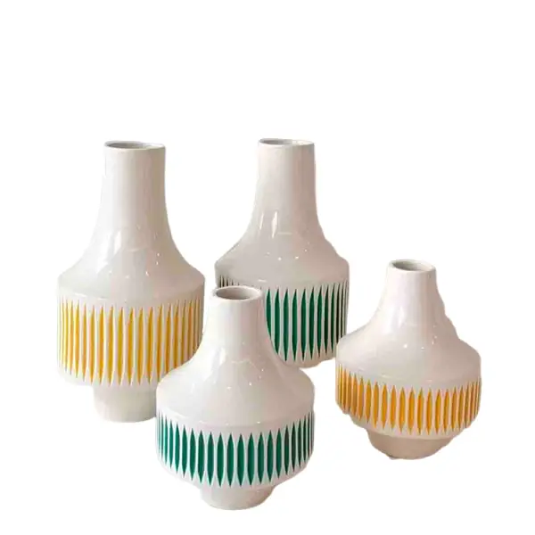 Cheap Nordic Modern Geometric - Striped Stoneware Vase Set Manufacturers, Supplier