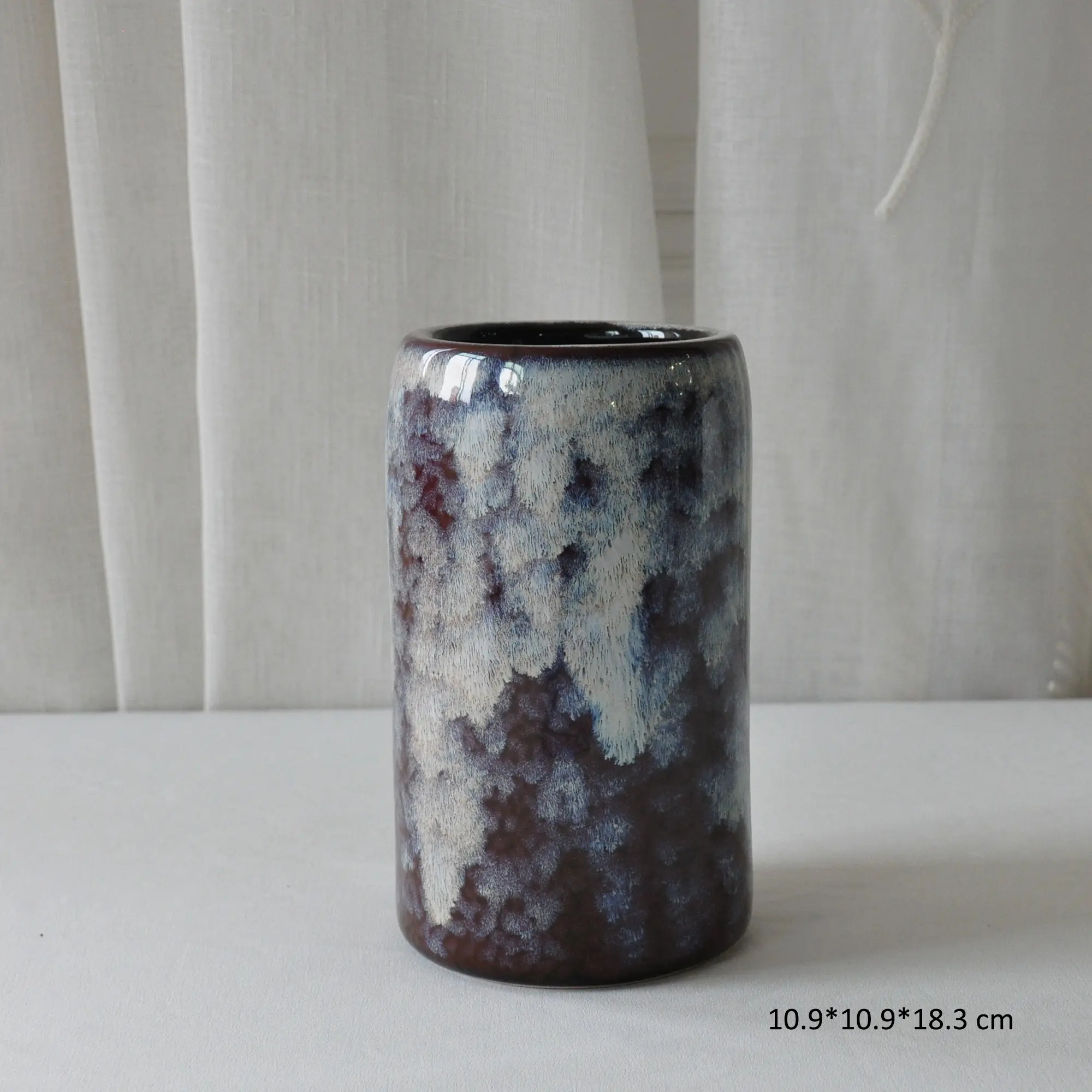 OEM Wabi-Sabi Deep Brown Kiln-Change Splatter Stoneware Bathroom Accessory Set Product, Products