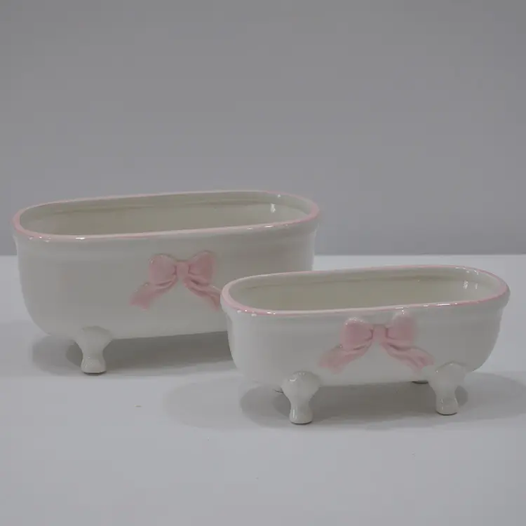 Custom Artisan Bow-Embossed Dolomite Dinnerware Set – 12-Piece Hand-Painted Ceramic Tableware with 3D Bow Relief | Pink Accents, Dishwasher & Oven Safe Factories, Company
