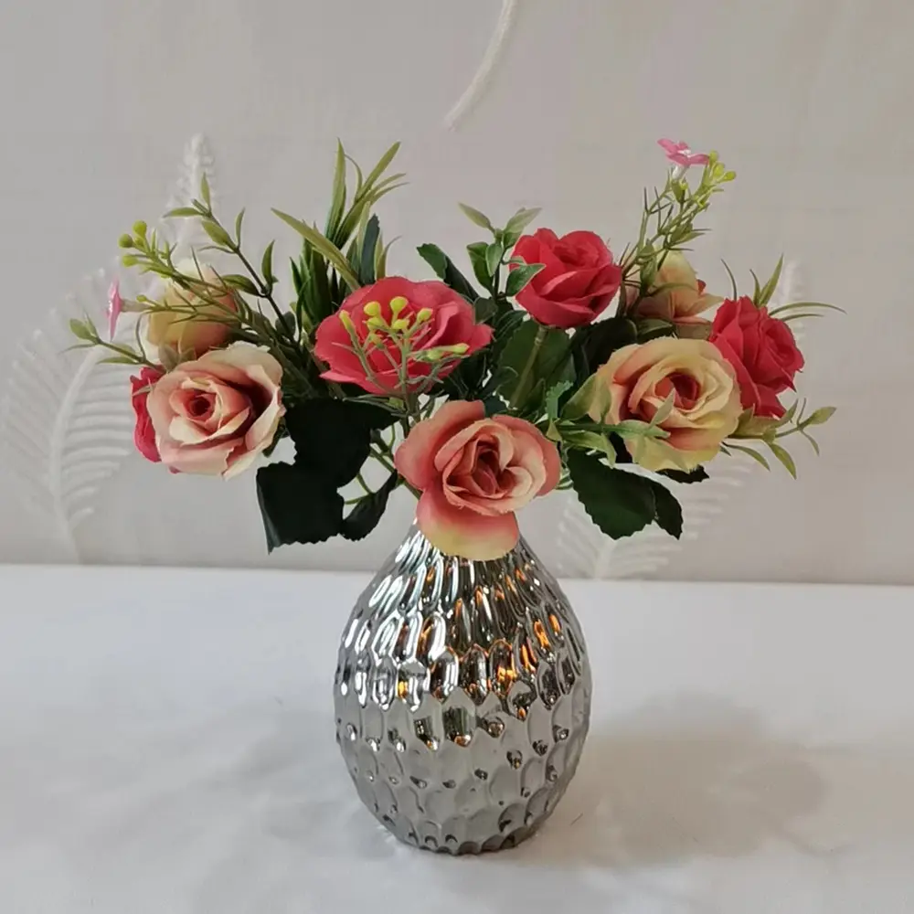 Wholesale Luxury Two-Tone Hammered Titanium-Plated Ceramic Vase Manufacturer, Exporters