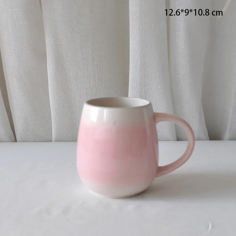 Pink White Gradient Rounded Ceramic Mug