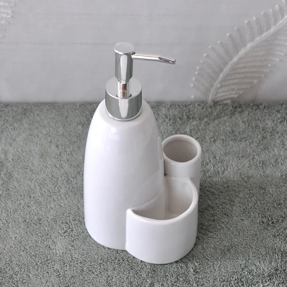 ODM White Ceramic Integrated Streamline Bathroom Organizer Exporters, Product