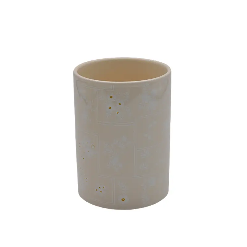China Cream - Beige Subtle Floral Stoneware Bathroom 4 - Piece Set Manufacturer, Factories