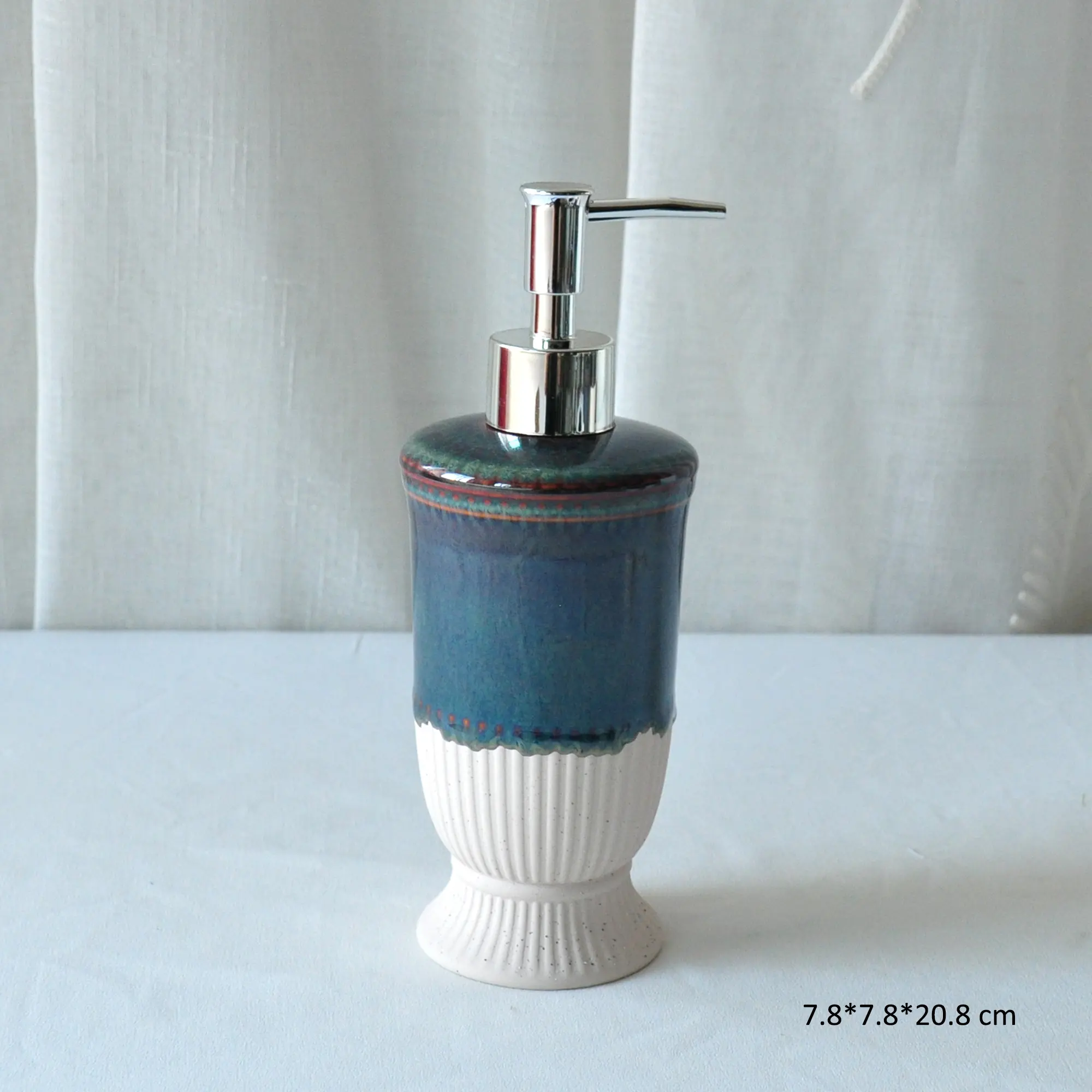 Discount Vintage Kiln-Change Blue & White Textured Base Dolomite Bathroom Accessory Set Companies, Product