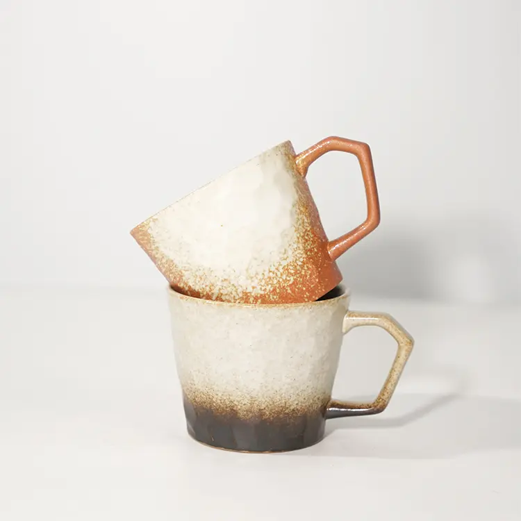 Wholesale Coffee Cups Creative Tea Japanese Coarse Pottery Clay Ceramic Retro Cup Mug Home Cross-border Gifts