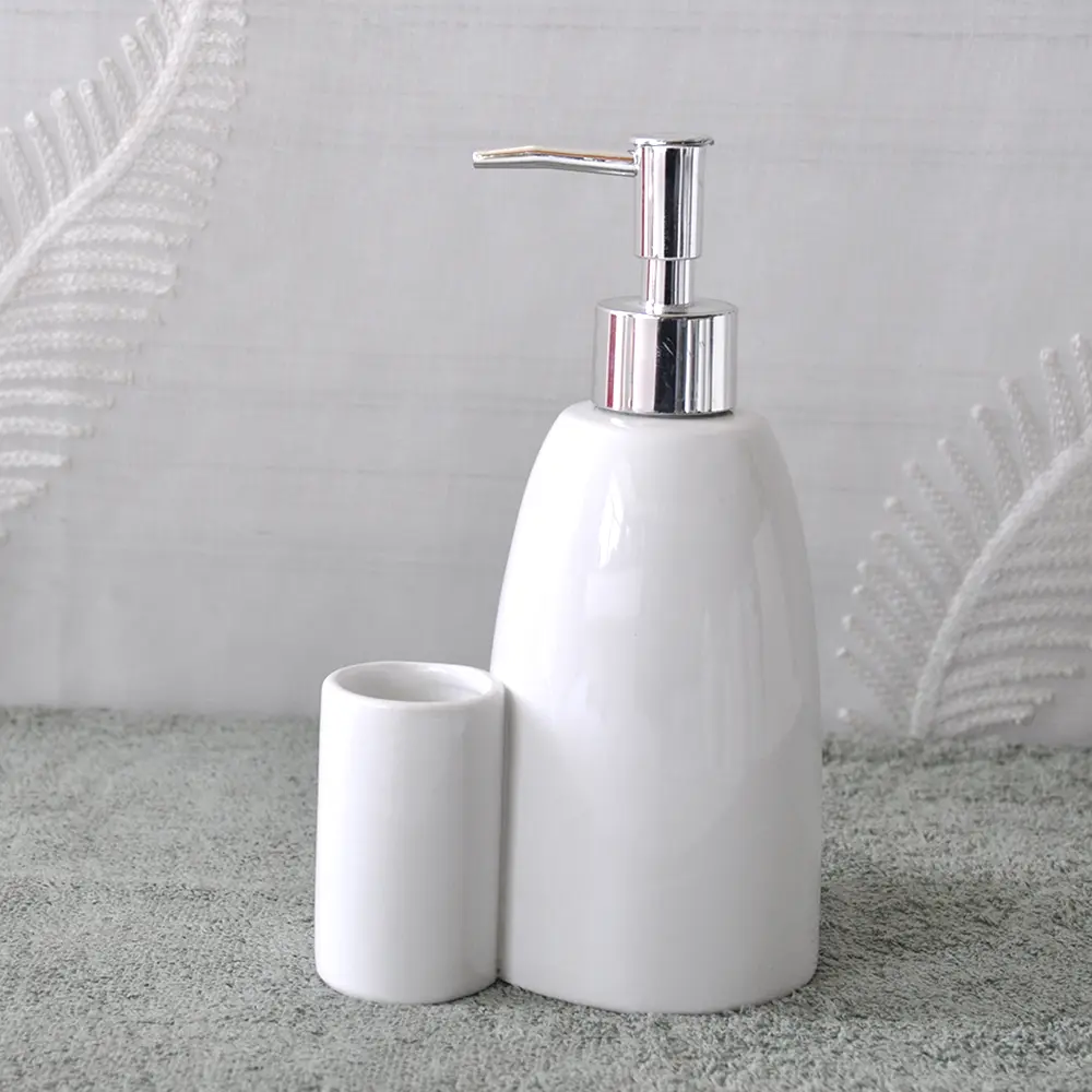 ODM White Ceramic Integrated Streamline Bathroom Organizer Exporters, Product