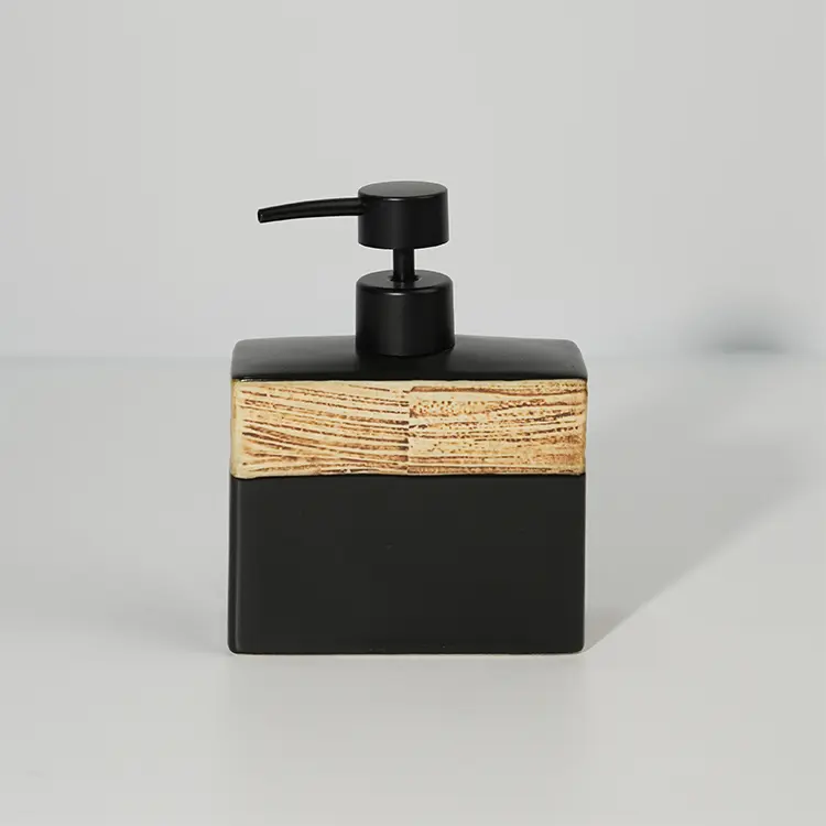 ODM Woodgrain-Print Ceramic Bathroom 5-Piece Set – Hotel & Home Supplies Supplier, Product