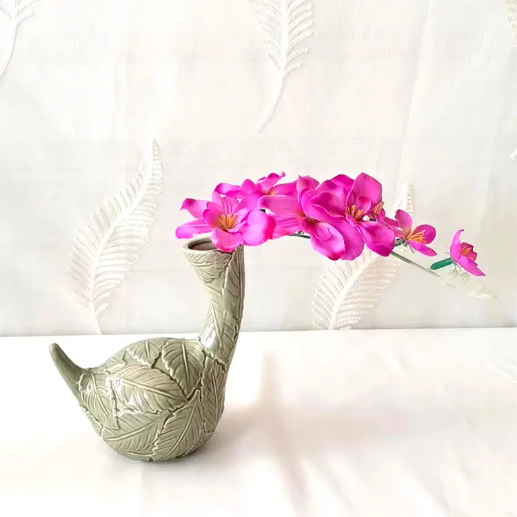 ODM Swan - Shaped Leaf - Embossed Ceramic Vase | Artistic Home Decor Accent Companies, Product
