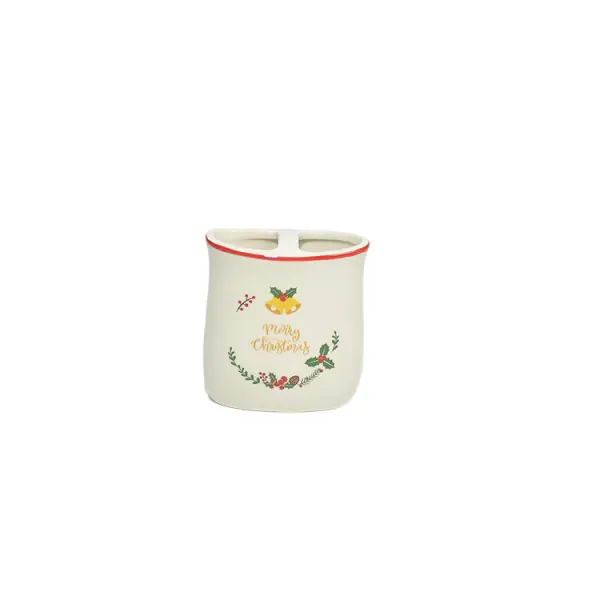 China Christmas Bell & Holly Red-Trim Dolomite Bathroom Set Suppliers, Factory