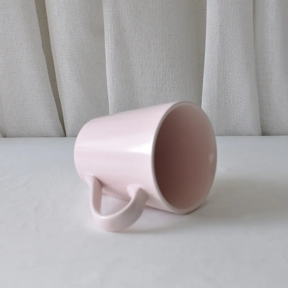 Discount Minimalist Light Pink Solid Color Ceramic Mug Supplier, Companies