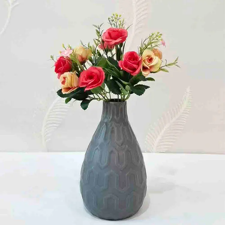 Buy Nordic Minimalist Geometric - Embossed Stoneware Vase Set Exporter, Exporters
