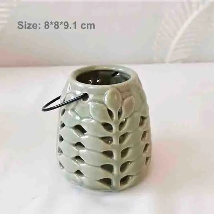 Leaf Vein Cutout Candle Holder Set