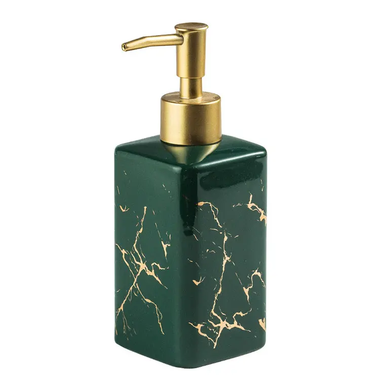 Cheap Colorful Marble-Pattern Square Ceramic Lotion Dispenser Manufacturer, Company