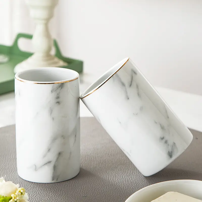 Cheap Luxury Marble-Patterned Ceramic Bathroom 4-Piece Set Factory, Companies