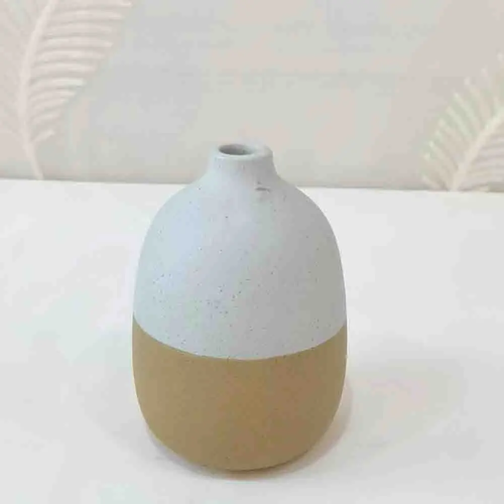 Cheap Nordic Two-Tone Gray-White & Tan-Yellow Stoneware Vase Set Exporters, Products