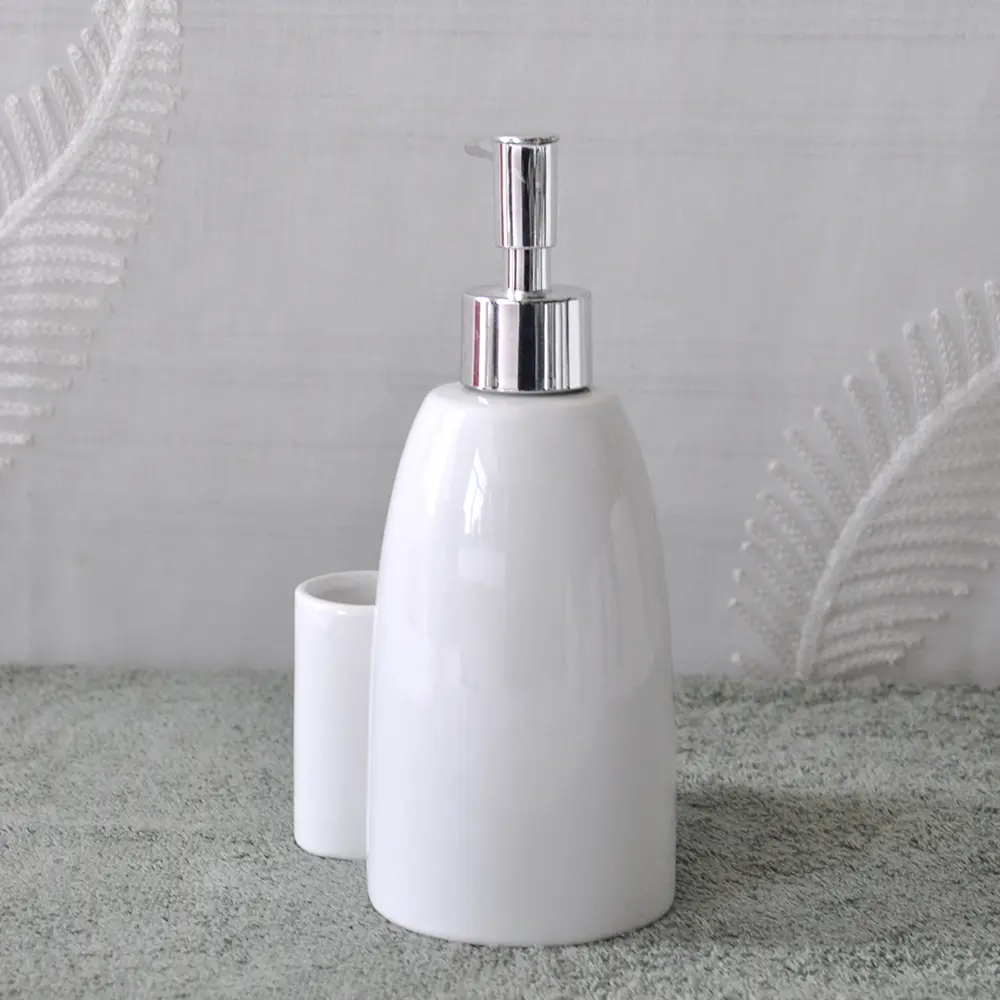 ODM White Ceramic Integrated Streamline Bathroom Organizer Exporters, Product