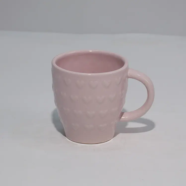 jiashun 3D Heart-Embossed Stoneware Mug Set for Couples – 250ml Romantic Valentine's Cup Exporters, Companies