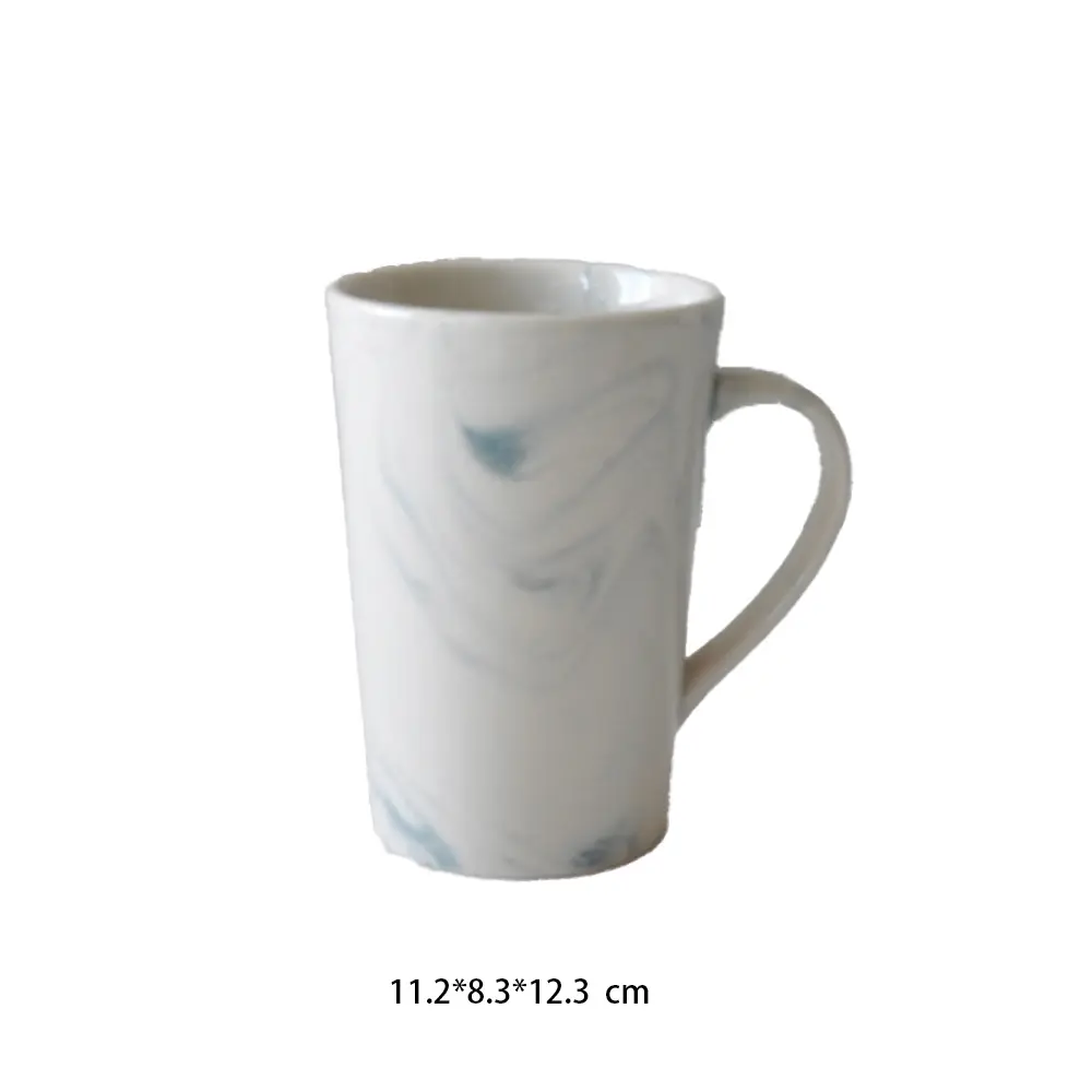Luxury Blue and White Marble Pattern Ceramic Mug