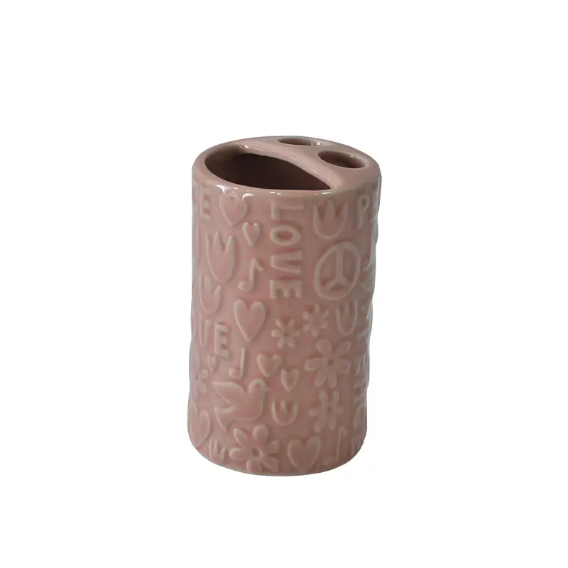 China Embossed Pink Dolomite Bathroom Set - 4 Pieces Suppliers, Companies