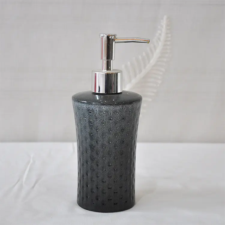 Custom Modern Textured Black Ceramic 4 - Piece Bathroom Set | Sleek Bathroom Accessories Suppliers, Exporter