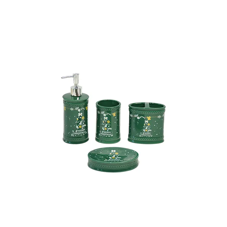 OEM Forest Green Harvest Ceramic Bathroom Set (5-Piece) - Pumpkin & Acorn Decor Manufacturers, Products