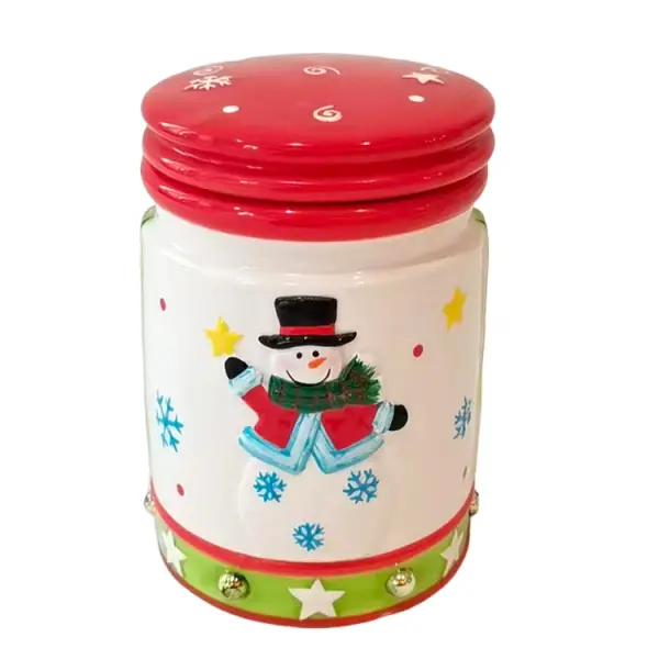 ODM Christmas Snowman - Patterned Dolomite Storage Jar Supplier, Exporter