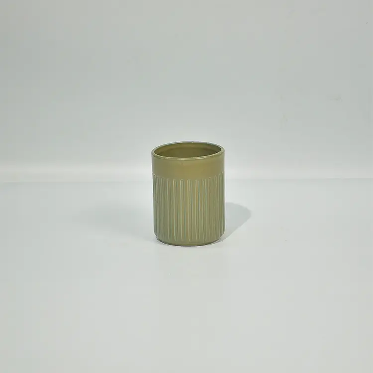 Wholesale Light Olive Green Ribbed Ceramic Bathroom Accessory Set - Minimalist Modern Design Suppliers, Companies
