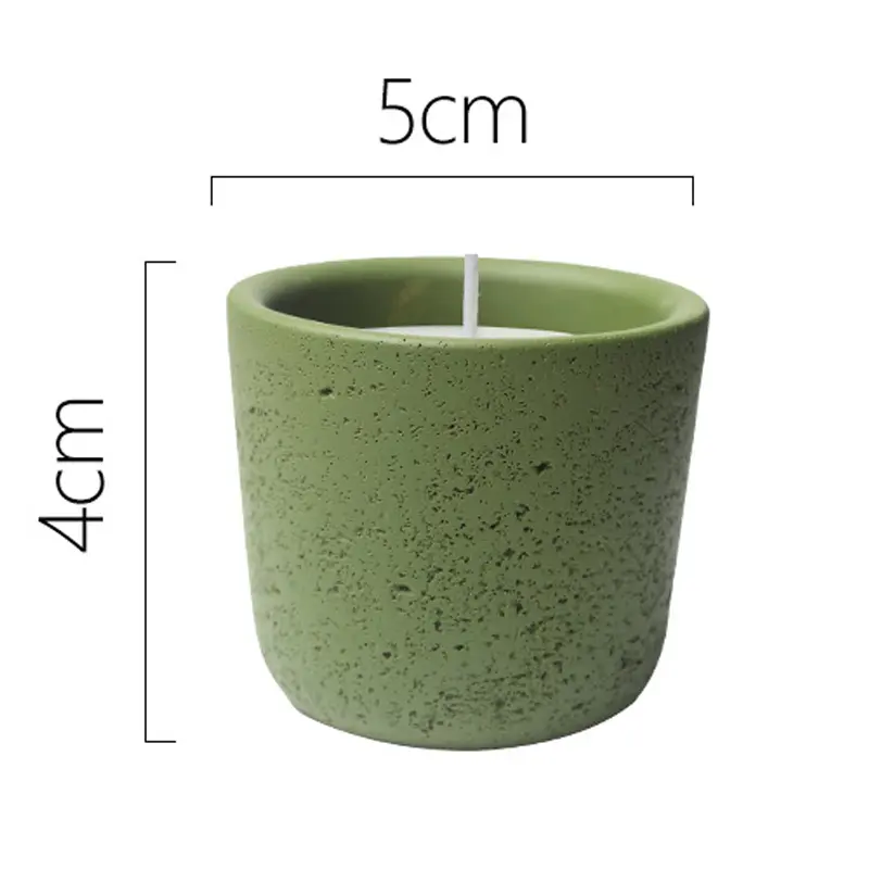 Macaron Color Rough Texture Cement Aromatherapy Candle Cup - 5