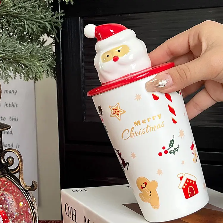 Buy Christmas-Themed Santa Claus Lid Ceramic Mug Manufacturer, Companies