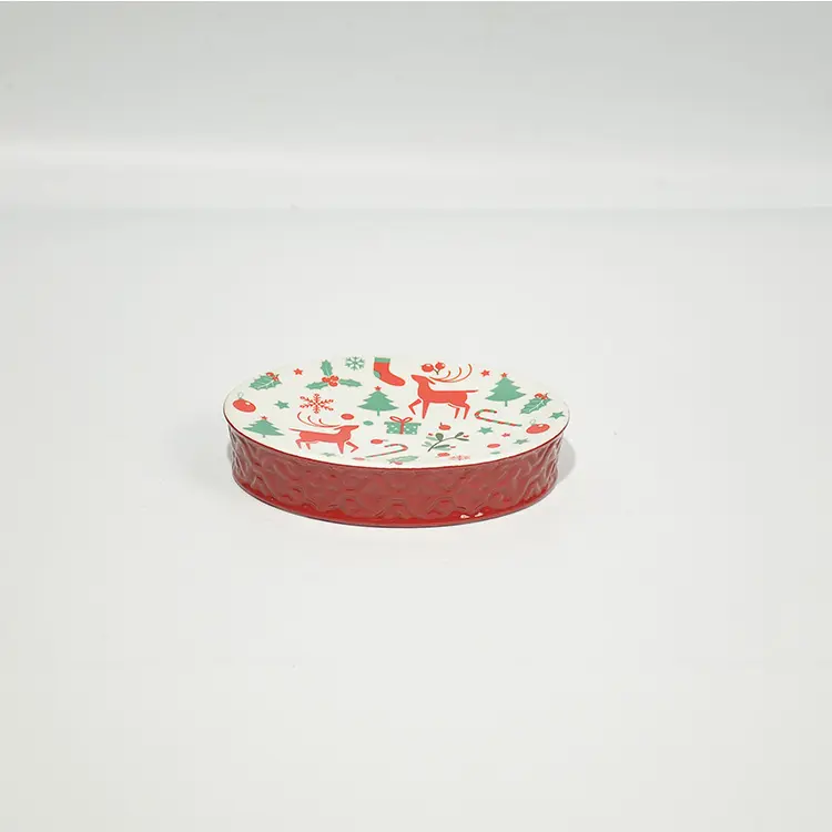 OEM Christmas Red Trim Reindeer & Christmas Tree Ceramic Bathroom 4-Piece Set Factories, Product