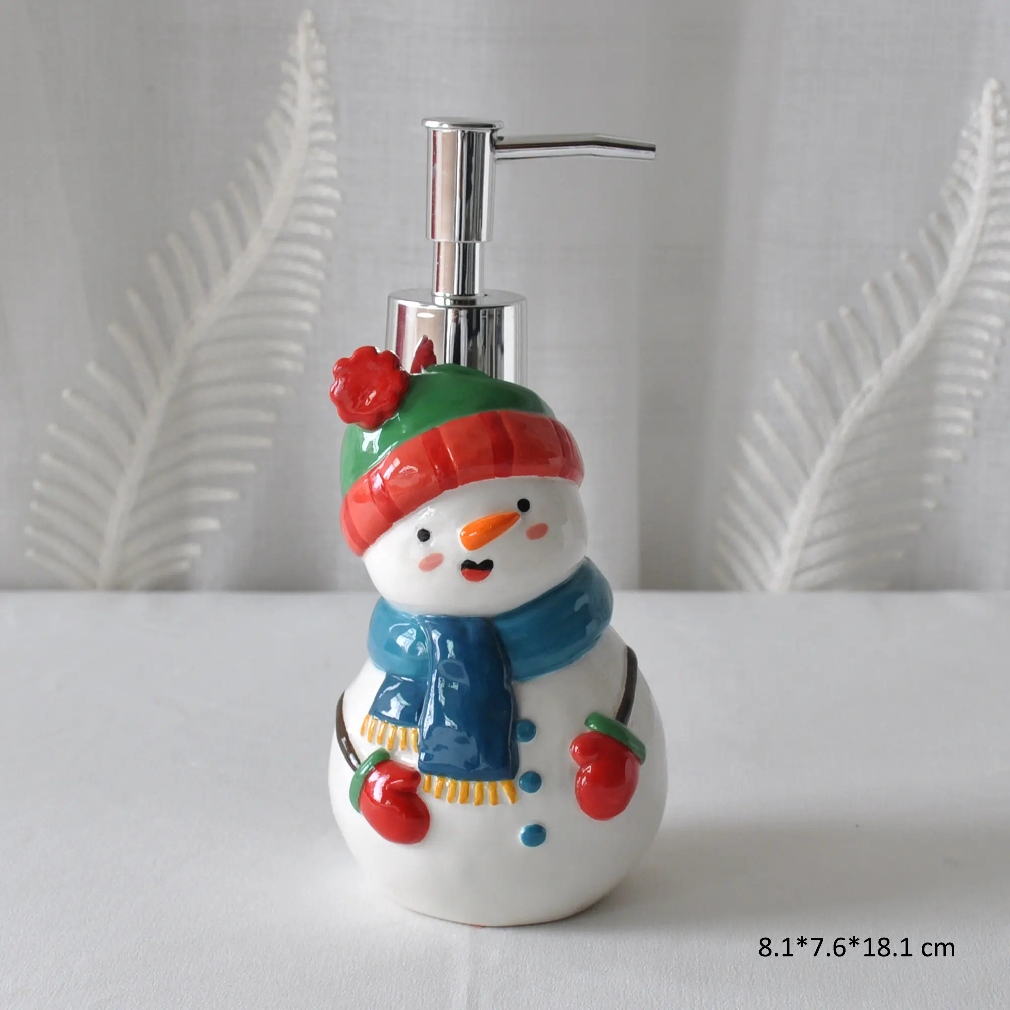 Christmas Snowman-Shaped Ceramic Lotion Dispenser