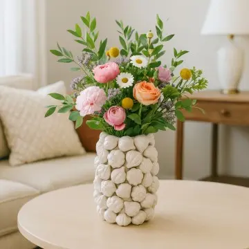 Creative 3D Garlic Shaped Ceramic Vase 25x25x32cm Whimsical Home Decor