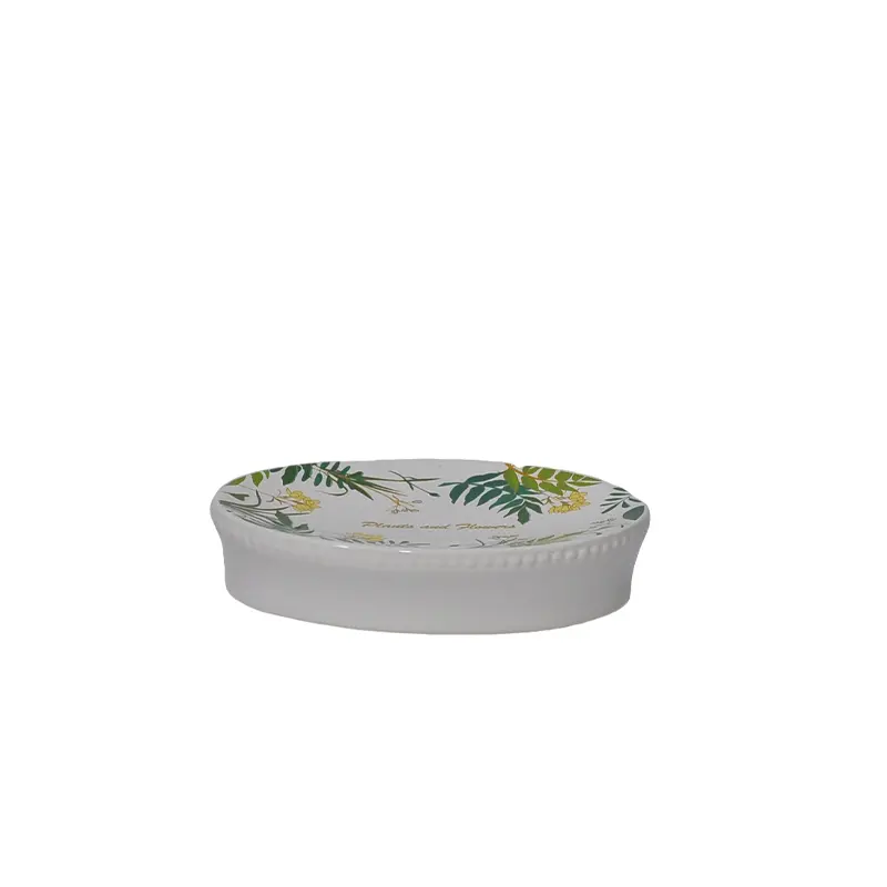 China Tropical Plant - Printed Dolomite Bathroom 4 - Piece Set Factories, Exporter