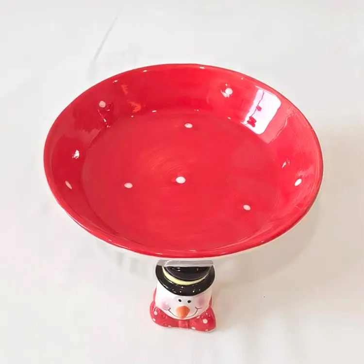 Buy Christmas Snowman - Footed Dolomite Ceramic Bowl Factory, Products