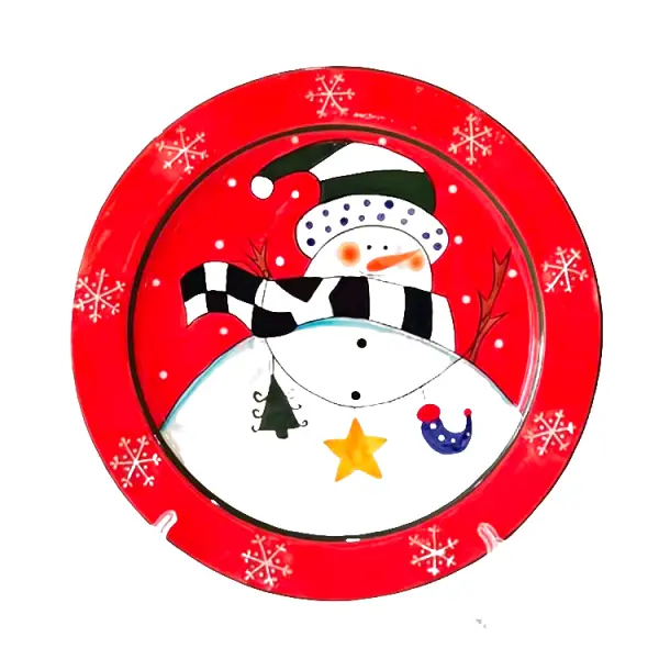 Discount Christmas Cartoon Snowman Dolomite Decorative Plate Set - 2 Piece Factories, Company