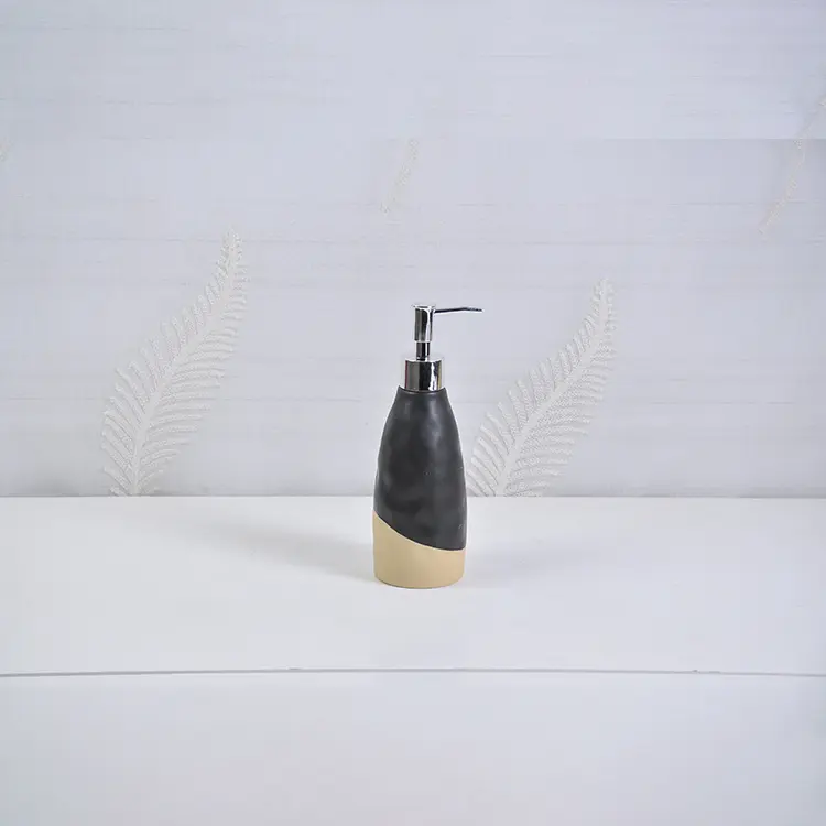 Discount Modern Minimalist Black & Tan Color - Block Ceramic Bathroom Accessory Set Manufacturers, Factories