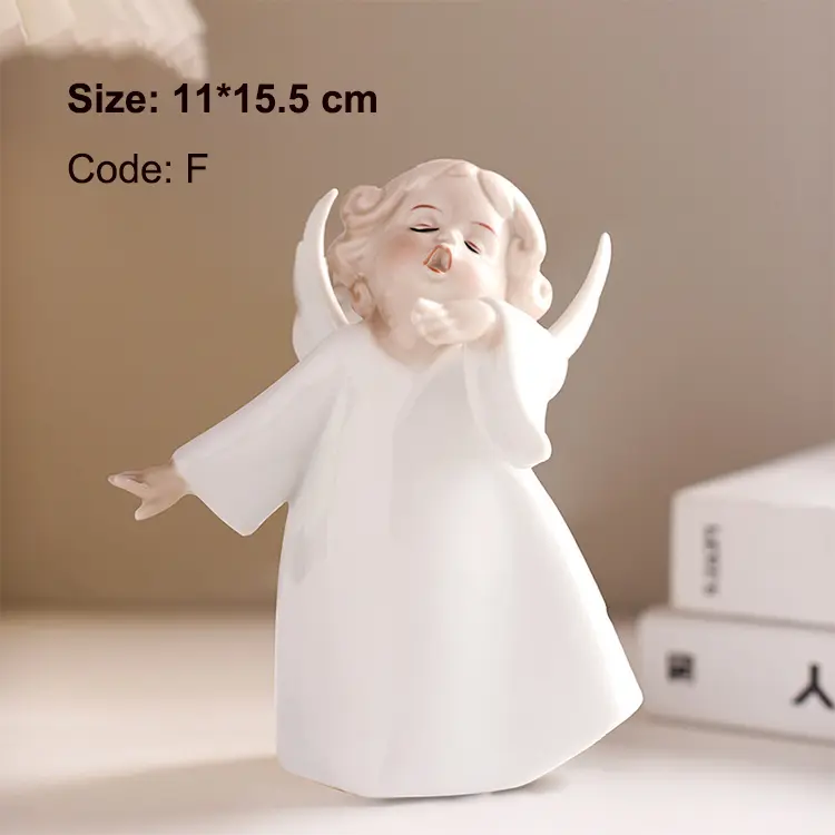 European-Style Holy Musician Angel Ceramic Figurine Set - F
