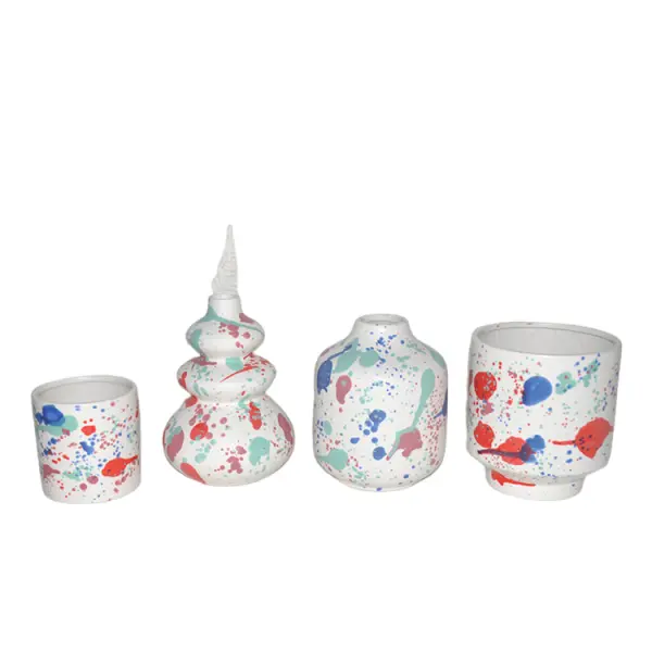 OEM Color - Splattered Ceramic Vase 4 - Piece Set (Assorted Shapes) Manufacturers, Company