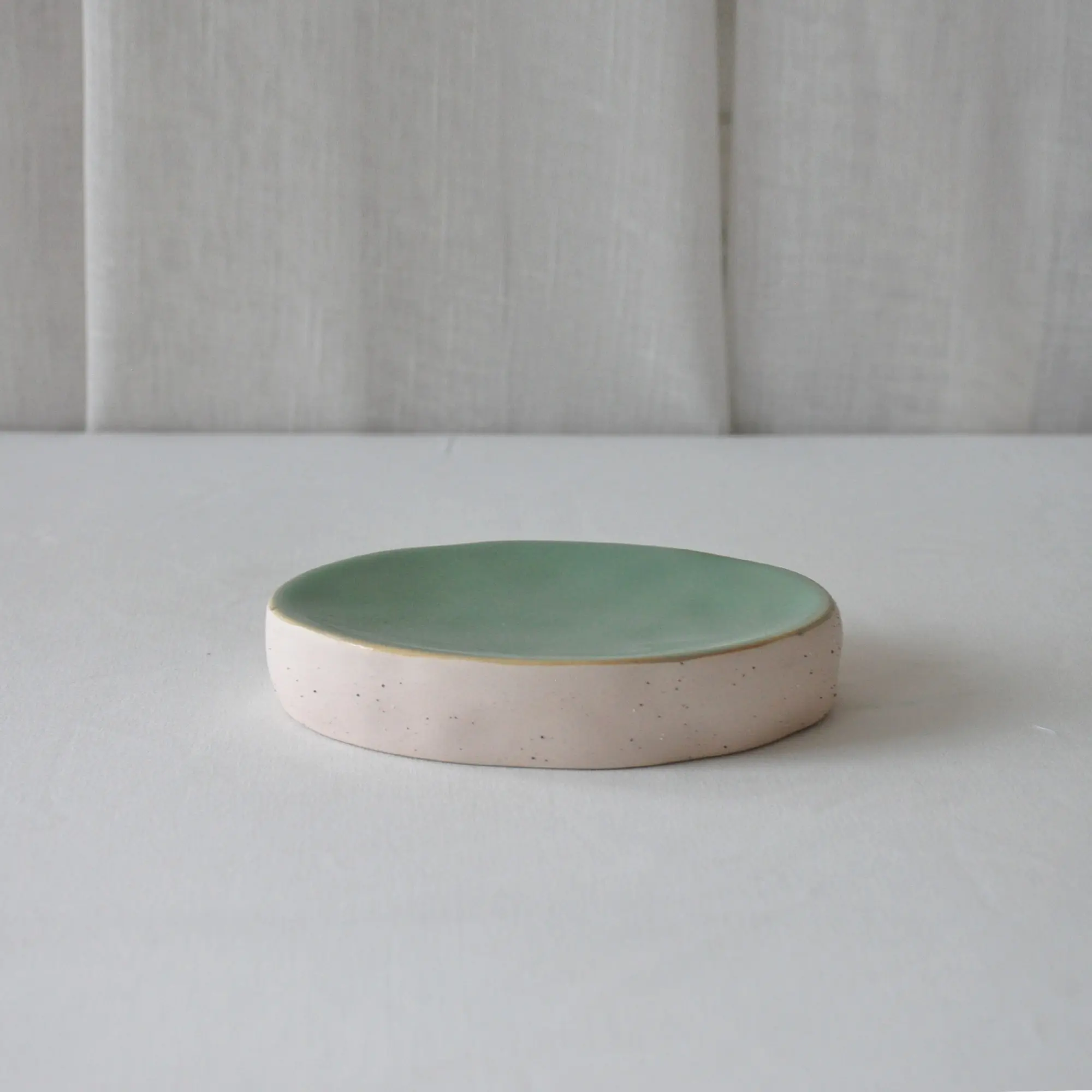 Wholesale Modern Rustic Green & White Dripping Glaze Handmade Ceramic Bathroom Set Factories, Exporters