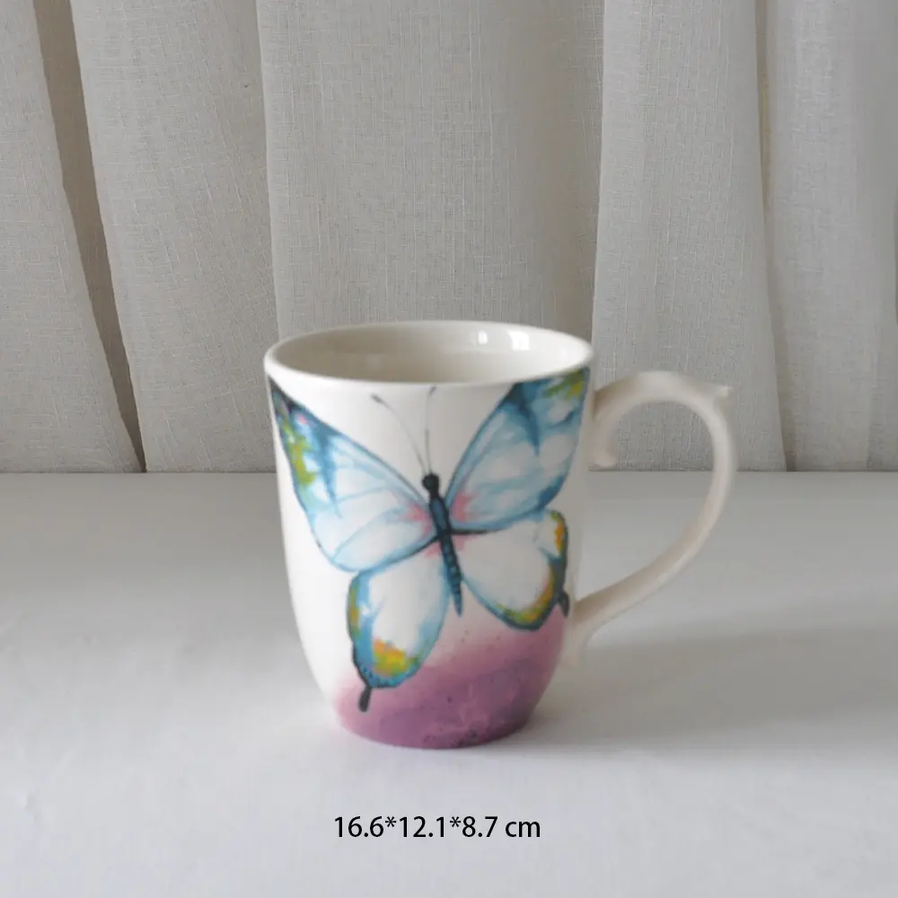 Colorful Butterfly Ceramic Mug Detail 2