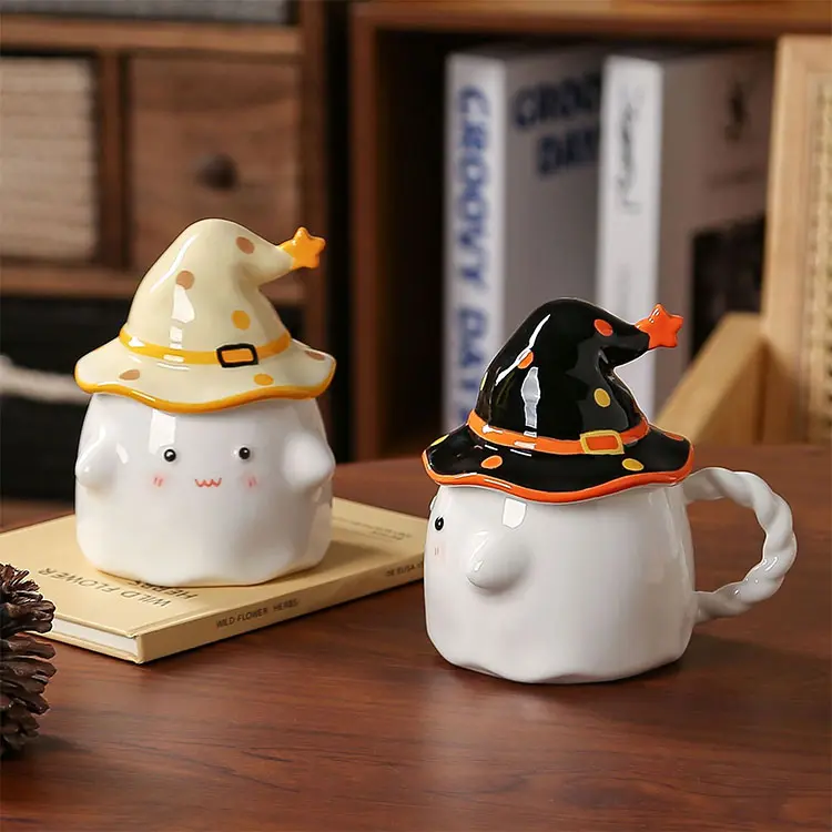 Discount Halloween Ghost Witch Hat Ceramic Storage Jar Manufacturer, Exporter