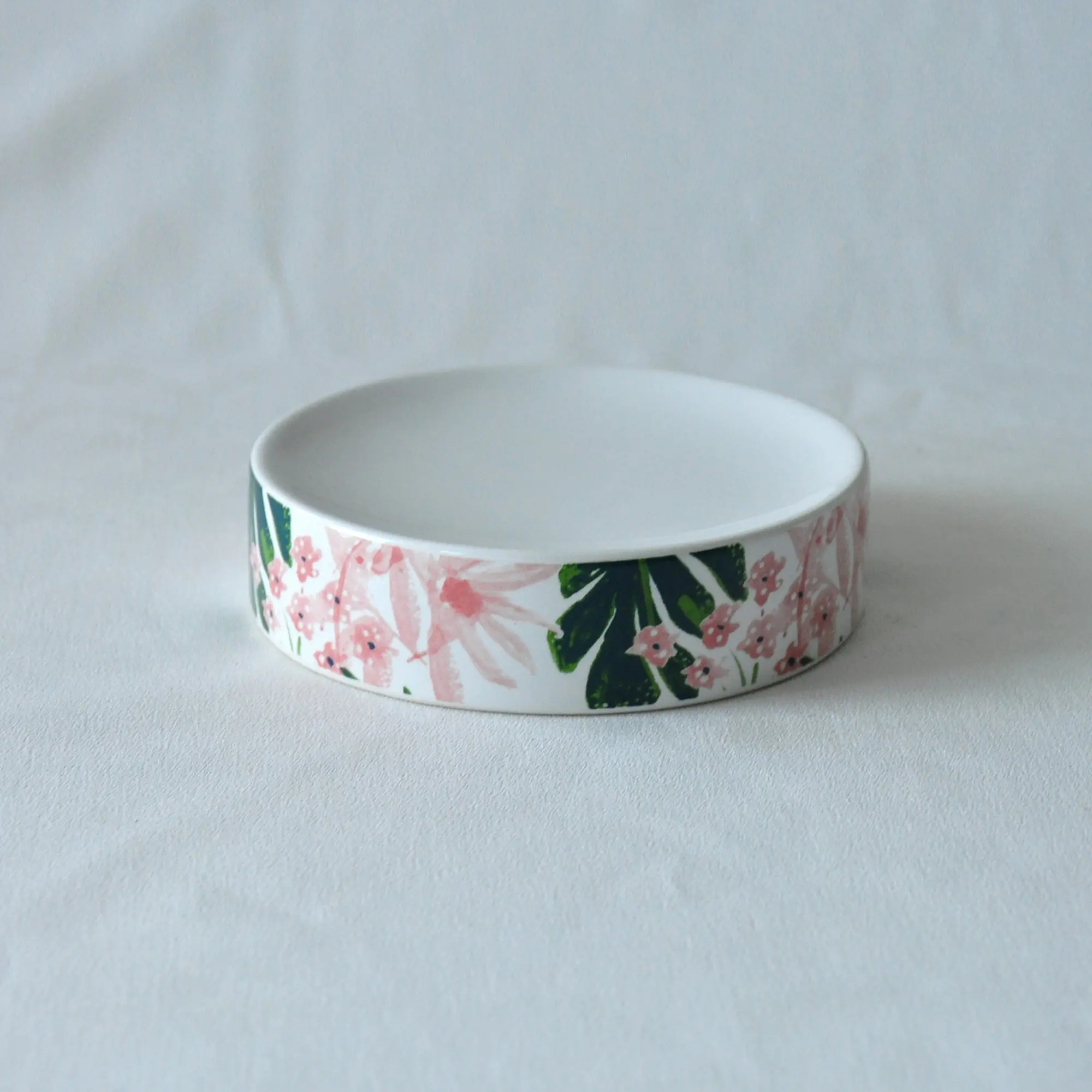 China Fresh Tropical Plant-Printed Dolomite Ceramic Bathroom Accessory Set Manufacturer, Exporter