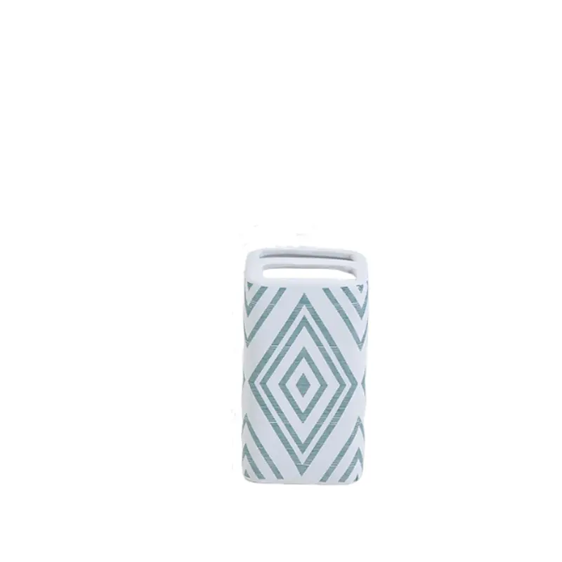 Cheap Blue & White Geometric - Patterned Dolomite Bathroom 5 - Piece Set Manufacturers, Exporter