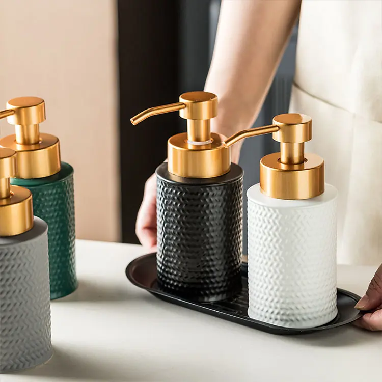 Custom Multicolor Embossed Texture Ceramic Soap Dispenser Manufacturer, Company