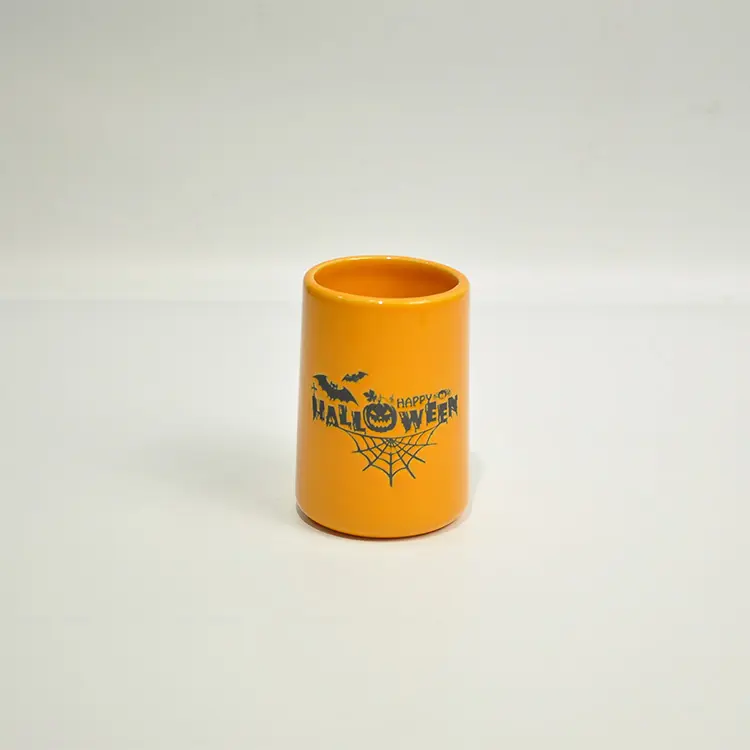 OEM Halloween - Themed Orange Ceramic 5 pcs Bathroom Accessories Set Factory, Companies