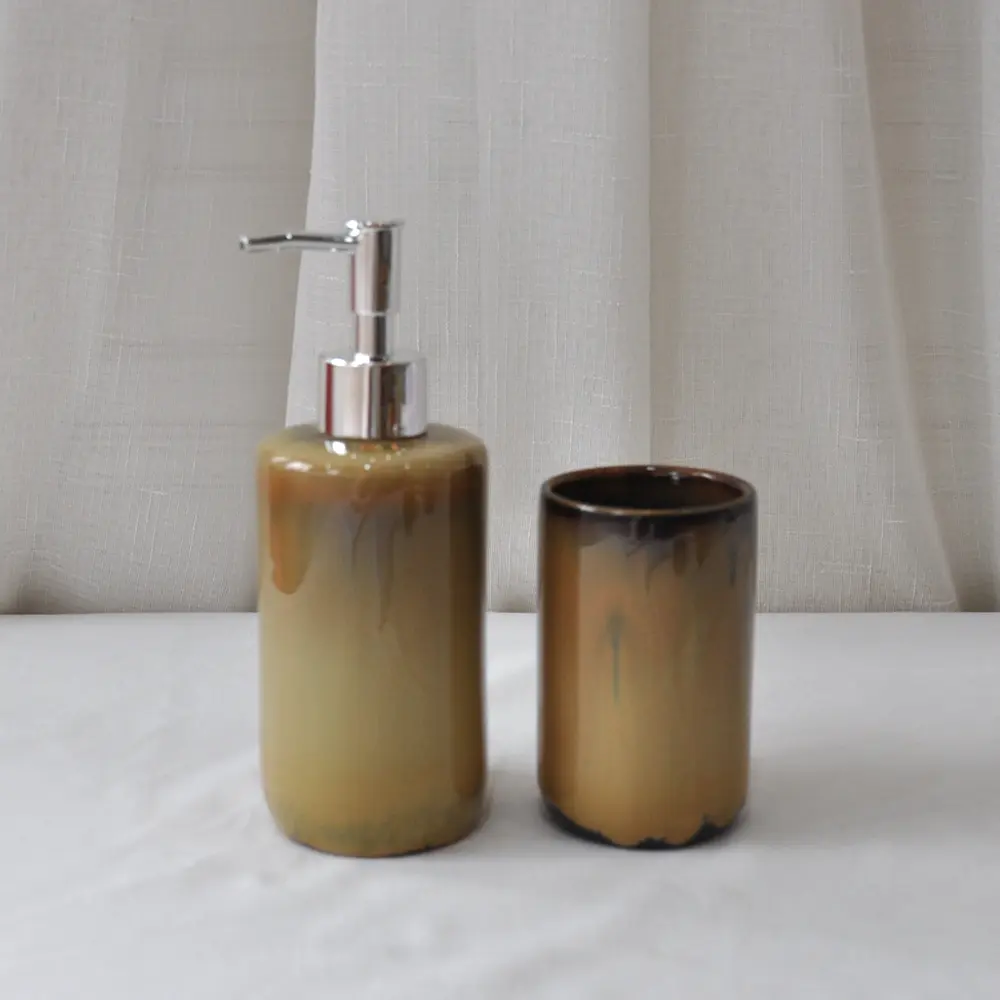 jiashun Modern Minimalist Brown Gradient Stoneware Bathroom Set Supplier, Factory