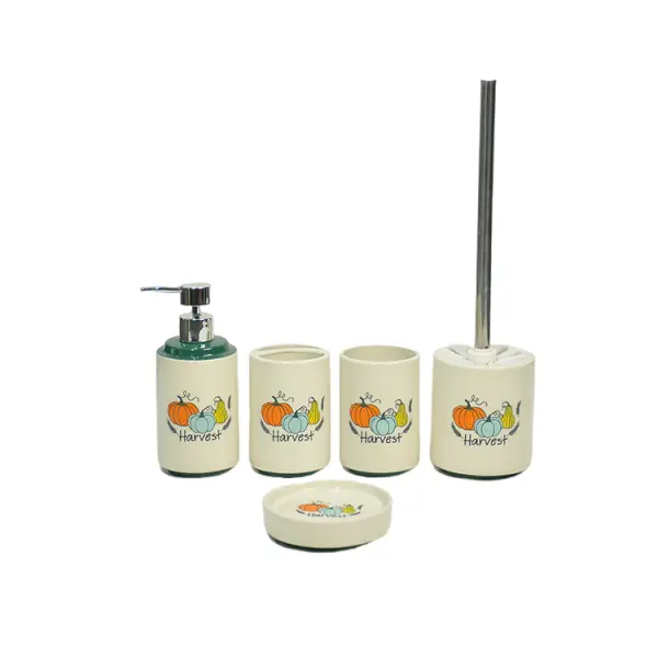 jiashun Fall Harvest Pumpkin & Gourd Ceramic Bathroom 5-Piece Set Manufacturers, Suppliers