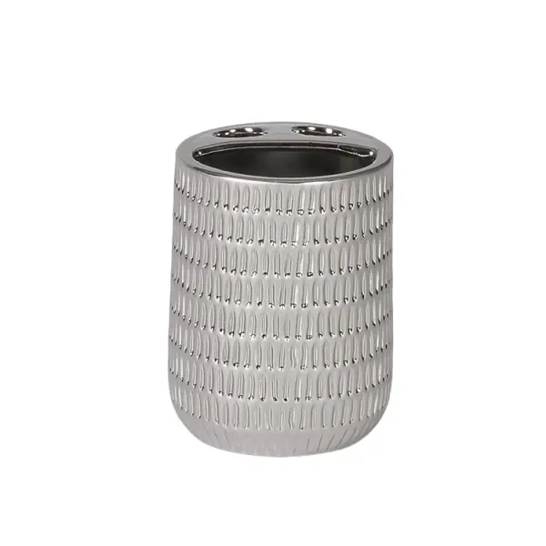 China Silver Glazed Textured Ceramic Bathroom 5-Piece Set Suppliers, Product