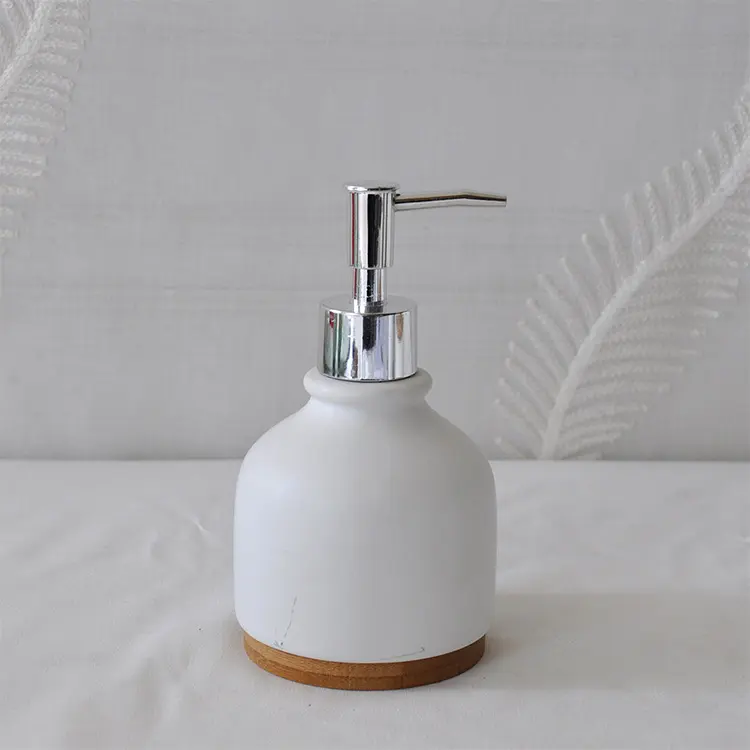 Buy Nordic Minimalist Ceramic & Bamboo Bathroom Accessory Set Manufacturers, Factories