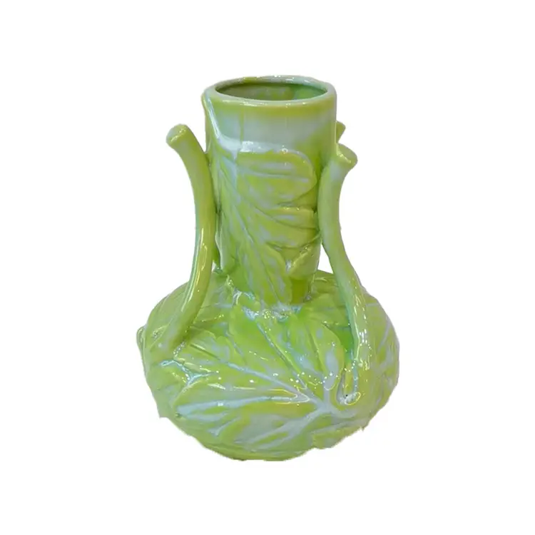 OEM Dual - Handled Leaf - Embossed Light Green Ceramic Vase | Artistic Home Decor Accent Product, Products